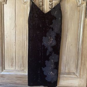 Bailey 44 black strap velvet lace sexy black dress